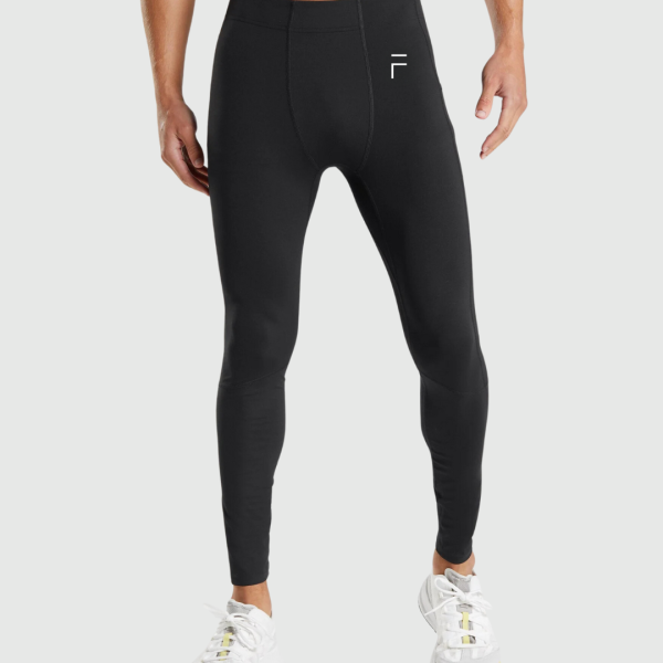 Fortiv Performance Legging voor heren - voorkantweergave van herenlegging met sensortechnologie voor optimale pasvorm en ondersteuning