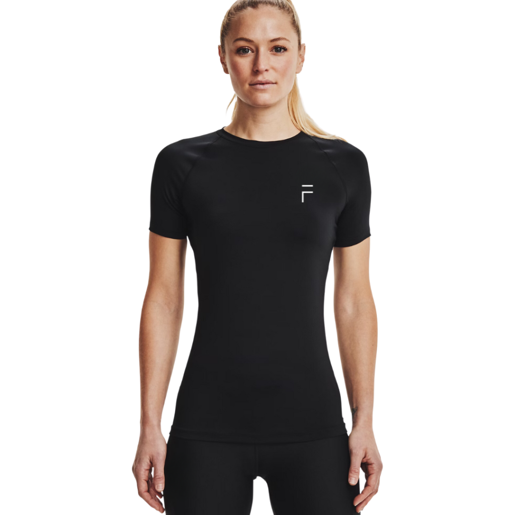 Dames T-shirt met sensortechnologie - voorkantweergave van zwarte st-shirt